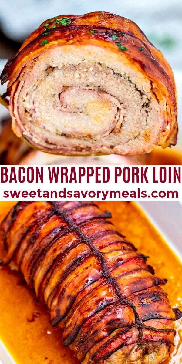easy bacon wrapped pork loin pin