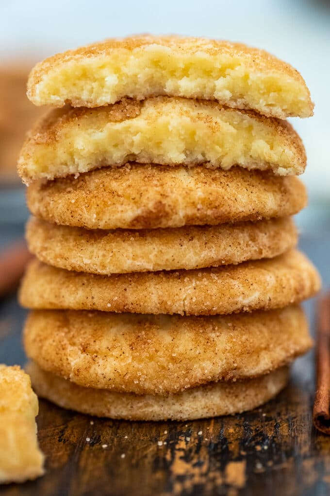 Homemade cinnamon cream cheese cookies or snickerdoodles