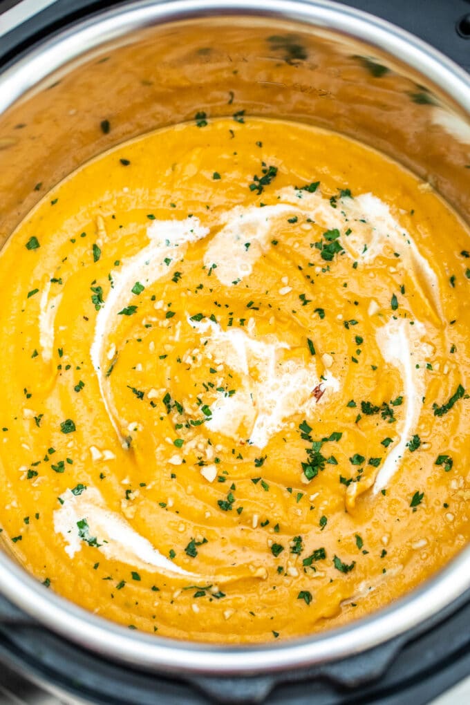 sweet potato soup in the pressure cooker