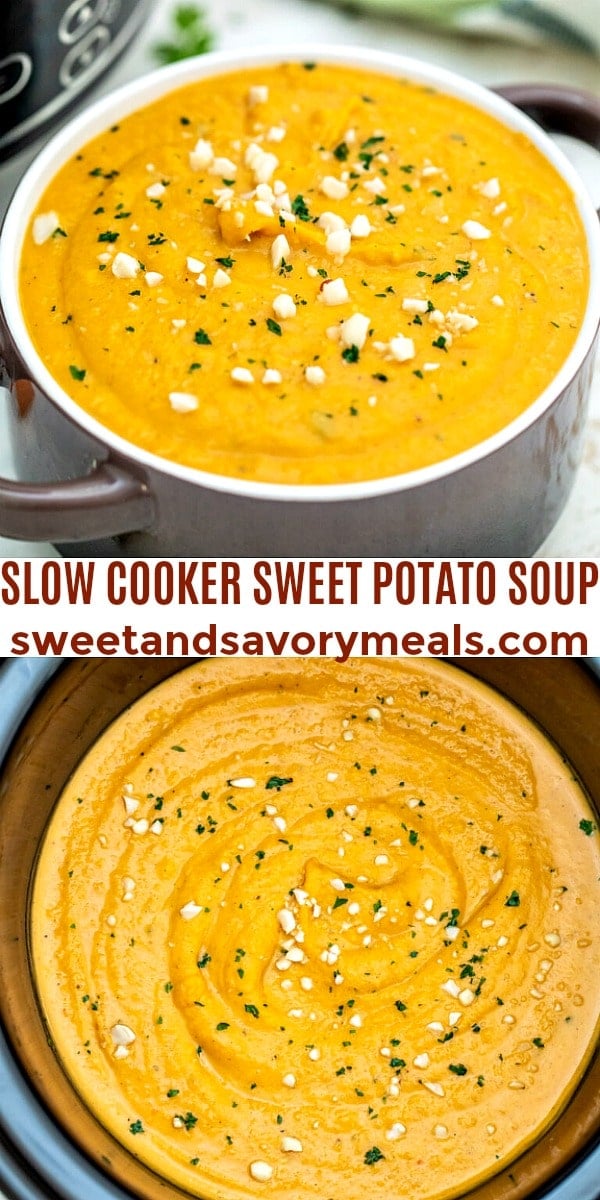 easy slow cooker sweet potato soup pin