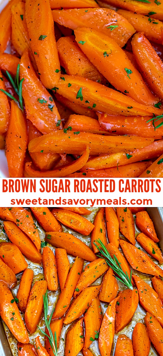 Roasted Carrots make for a quick, tasty, and healthier side dish that is sweet and tender using only a few ingredients you already have in your pantry! #carrots #roastedcarrots #sidedish #thanksgiving #sweetandsavorymeals