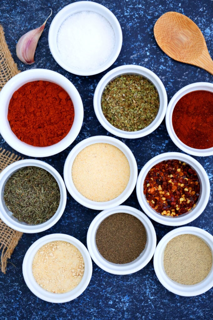 spices in bowls on a table