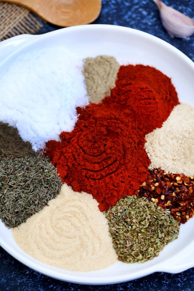 homemade Cajun Seasoning spices and dried herbs in a bowl