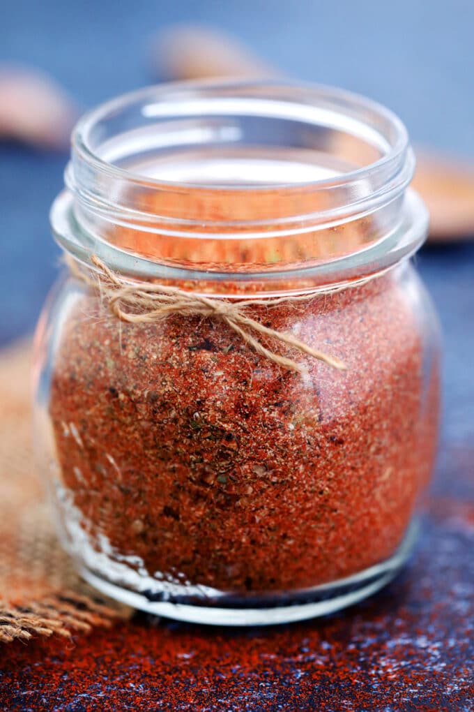 glass jar with Cajun Seasoning