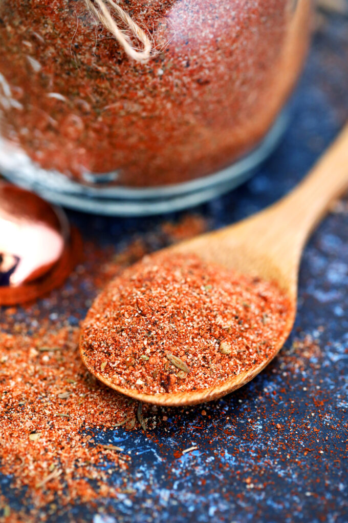 a spoon of homemade Cajun Seasoning mix