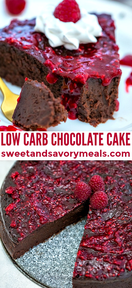 Keto Chocolate Cake is a delectable dessert that you can enjoy even when you are on a low-carb diet! It is rich, fudgy and very chocolaty! #keto #ketodeeserts #ketocake #flourlesscake #chocolatecake #sweetandsavorymeals