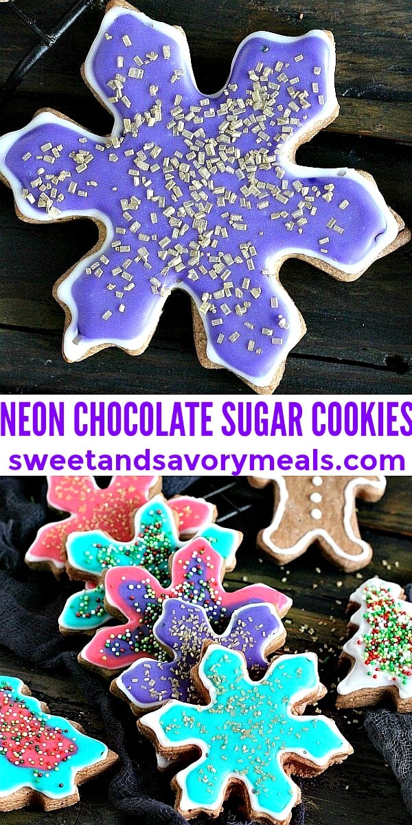 easy neon chocolate sugar cookies