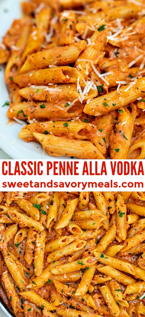 Picture of homemade penne alla vodka pasta.