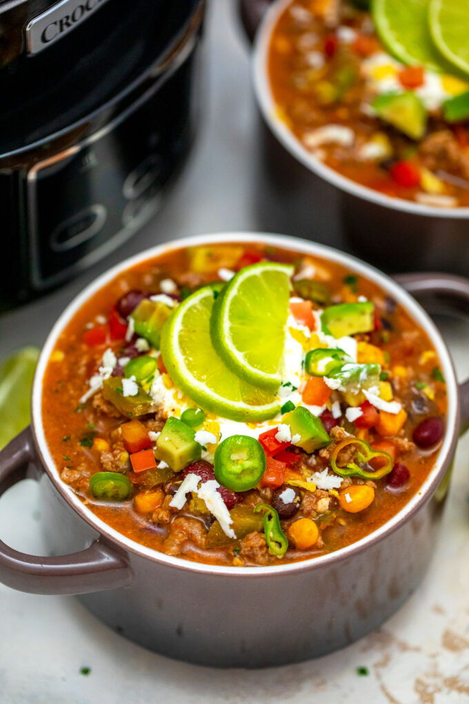 Slow Cooker Taco Soup • MidgetMomma