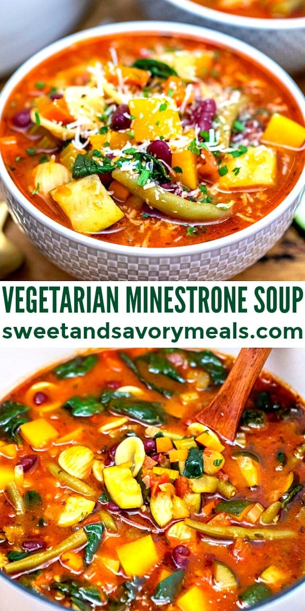 easy vegetarian minestrone soup pin