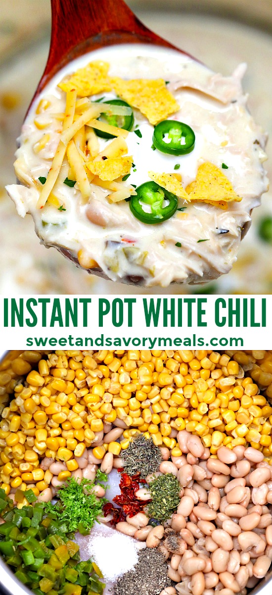 Instant pot white chicken chili photo for pinterest.