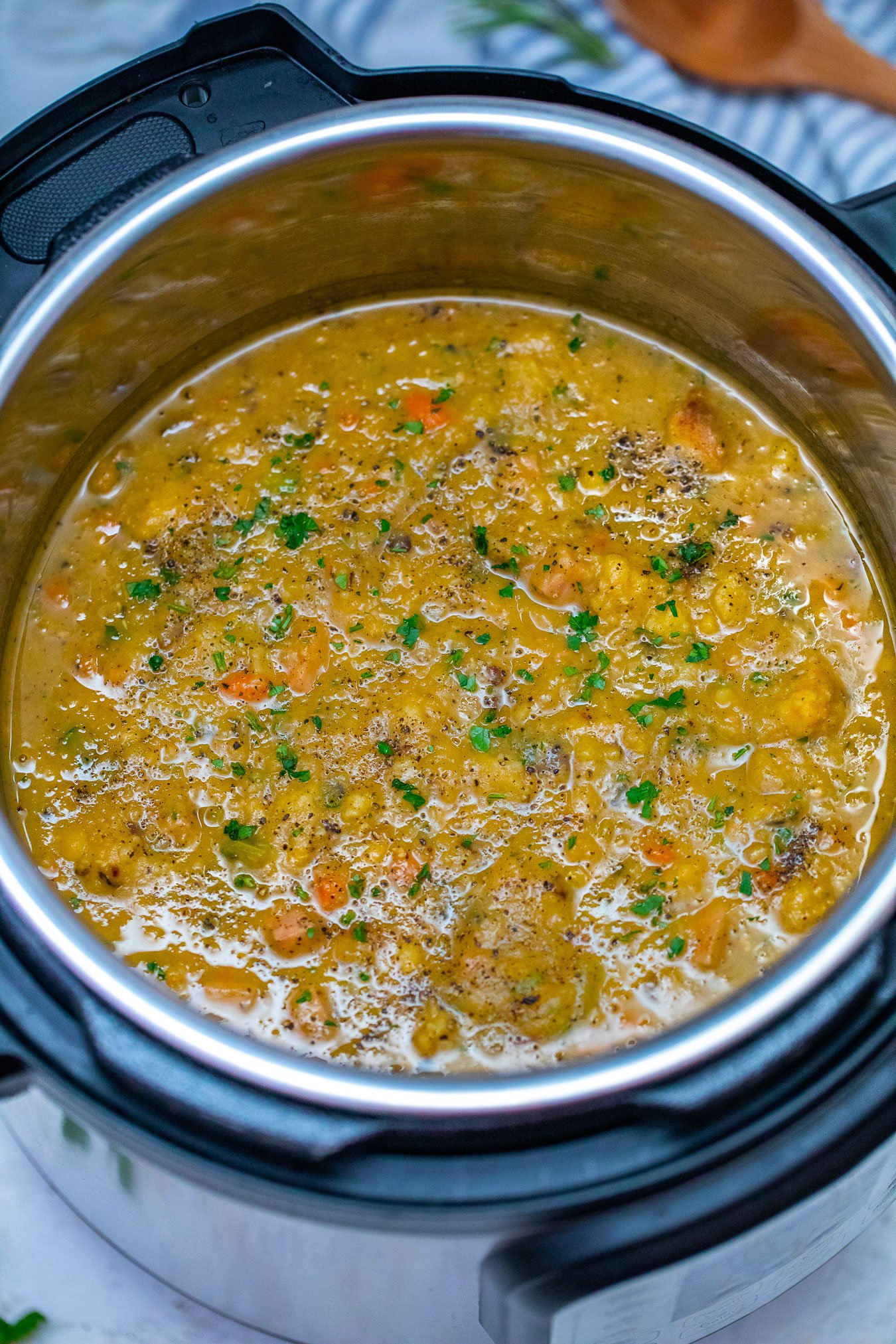 Instant Pot Ham Split Pea Soup - Sweet and Savory Meals