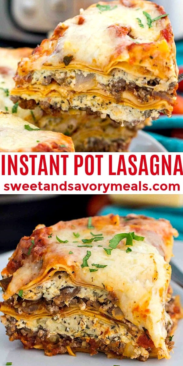 easy instant pot lasagna pin