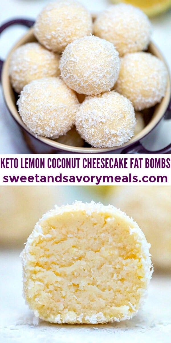 easy keto lemon coconut cheesecake fat bombs