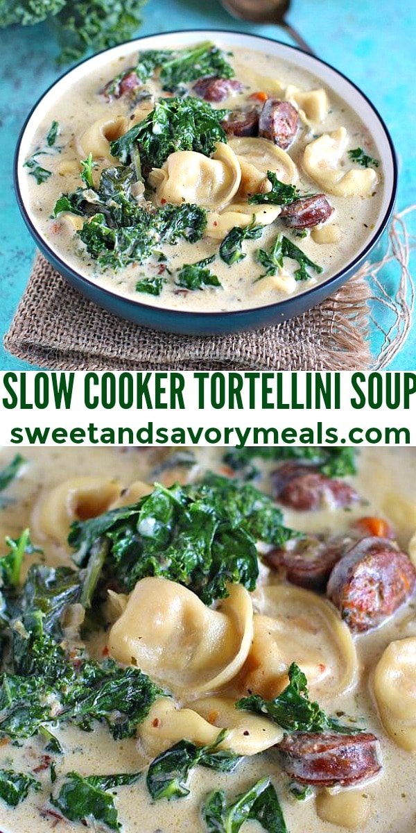 easy slow cooker tortellini soup pin