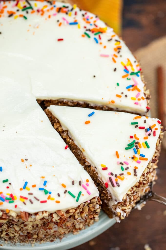 image of spice cake garnished with sprinkles