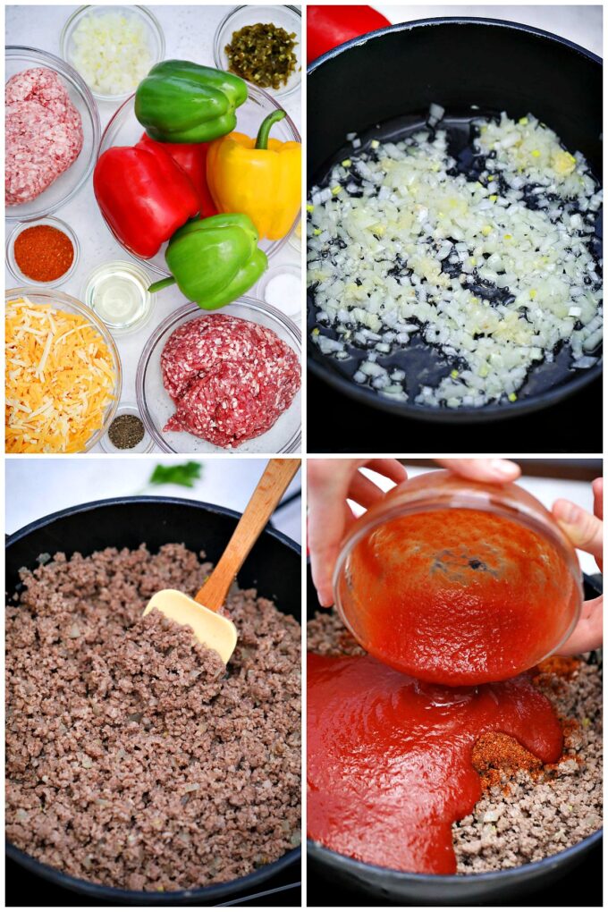 Photo of Mexican stuffed peppers ingredients.