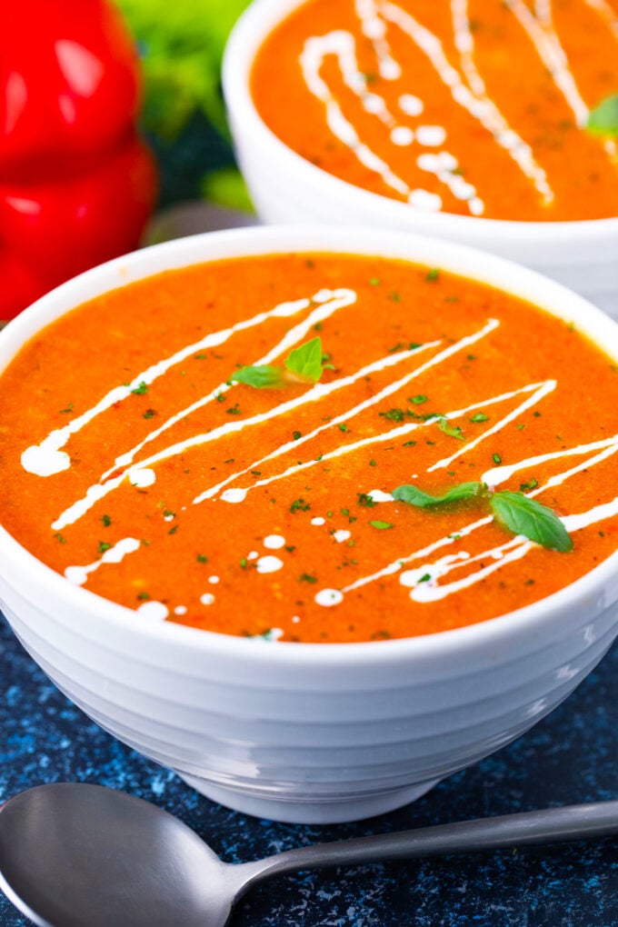 A bowl of tomato bisque.