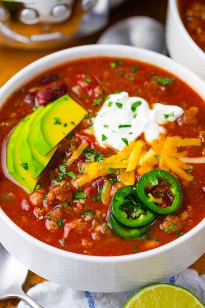 a bowl of homemade Wendy's chili