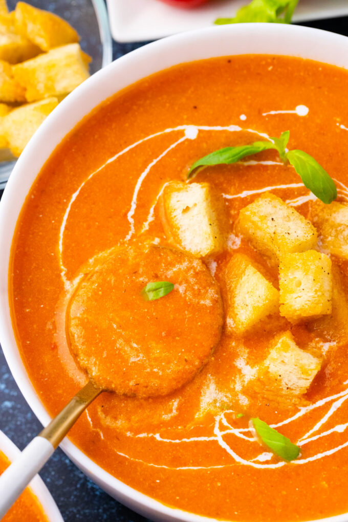 Homemade Instant Pot tomato bisque.