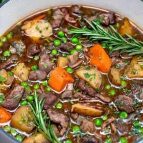 photo of lamb stew in dutch oven