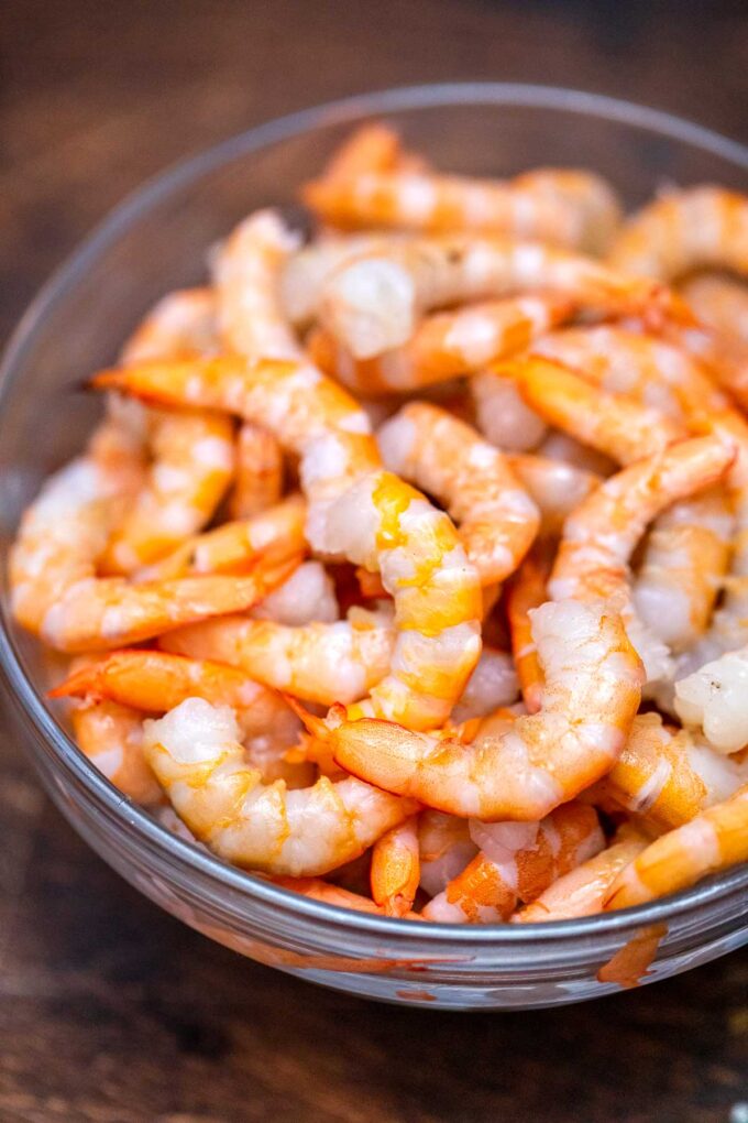 photo of peeled and cooked shrimp