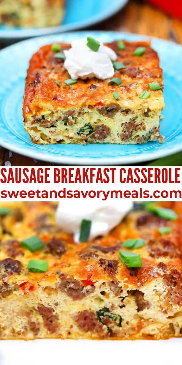 easy sausage breakfast casserole pin