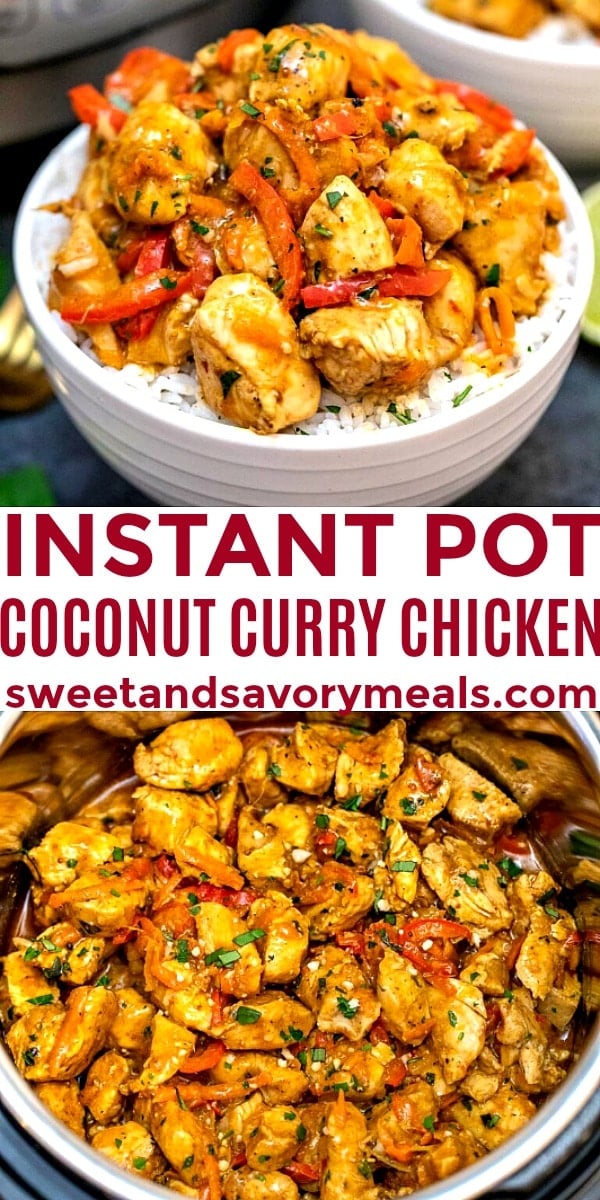 easy instant pot coconut curry chicken pin