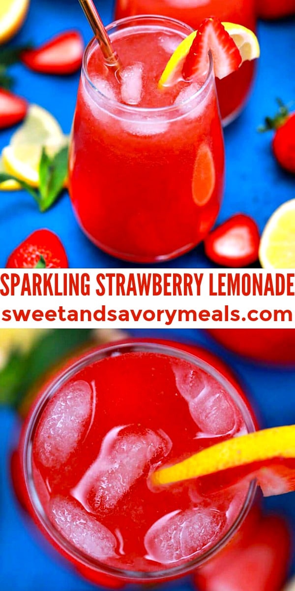 Photo of Sparkling Strawberry Lemonade.