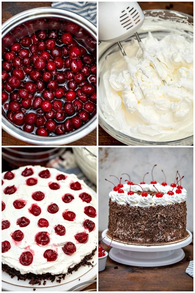 image of whipped cream and cherries for black forest cake