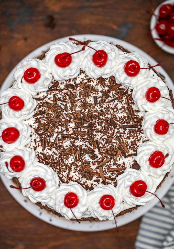 image of black forest cake top layer