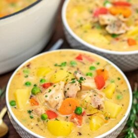 image of chicken stew in serving bowls