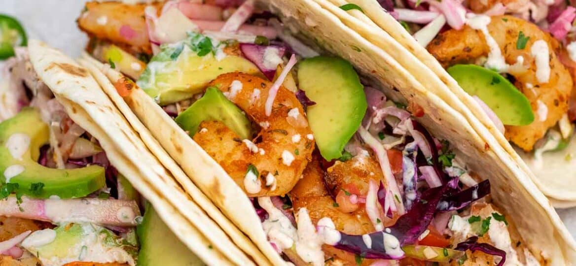 image of grilled shrimp tacos