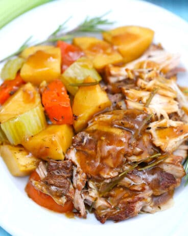 image of shredded pork cooked in the instant pot