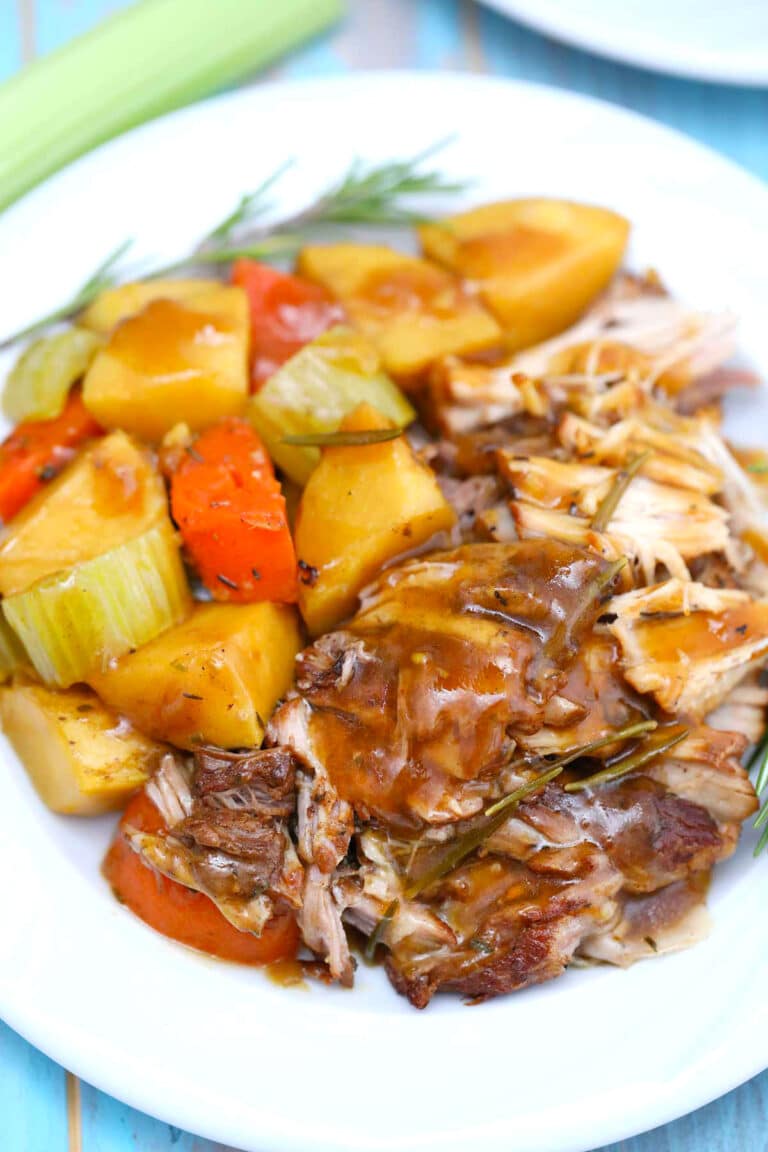 image of shredded pork cooked in the instant pot