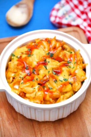 photo of buffalo chicken pasta baked