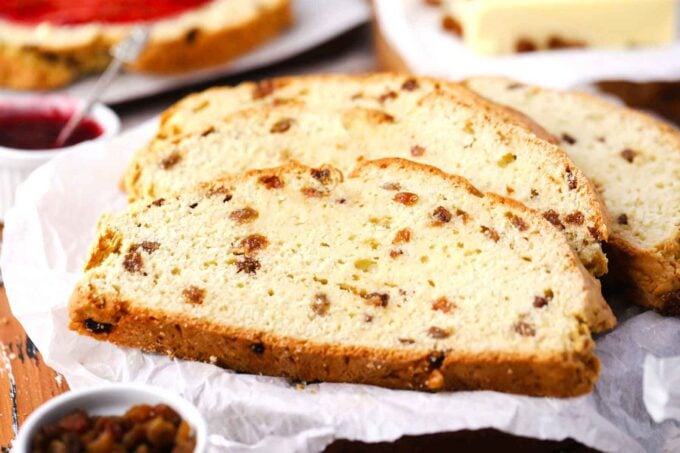 homemade Irish soda bread on a cutting board