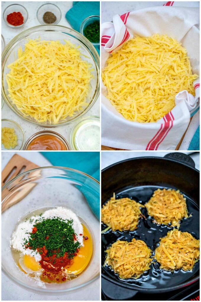 image of ingredients for making potato pancakes