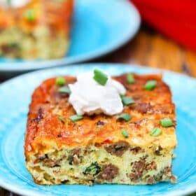 image of sausage breakfast casserole slice