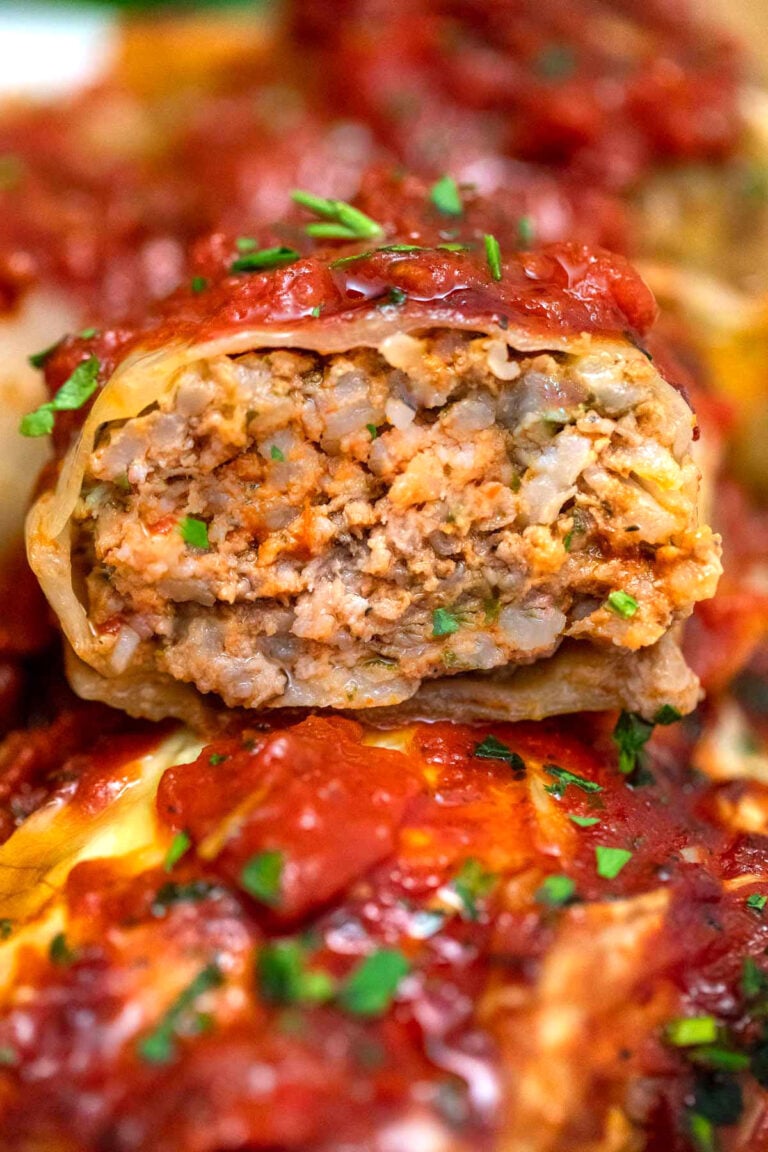 Easy Stuffed Cabbage Rolls Recipe S SM   Stuffed Cabbage Rolls SweetAndSavoryMeals 8 768x1152 