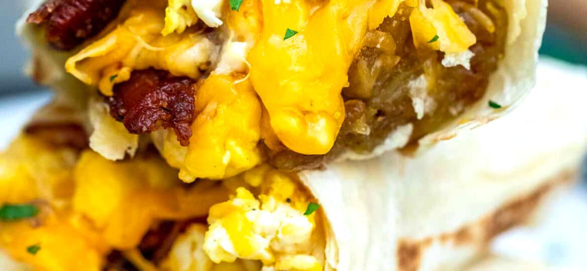 image of bacon egg and cheese breakfast burrito