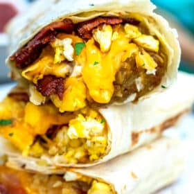 image of bacon egg and cheese breakfast burrito