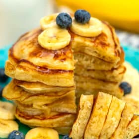 image of sliced banana pancakes