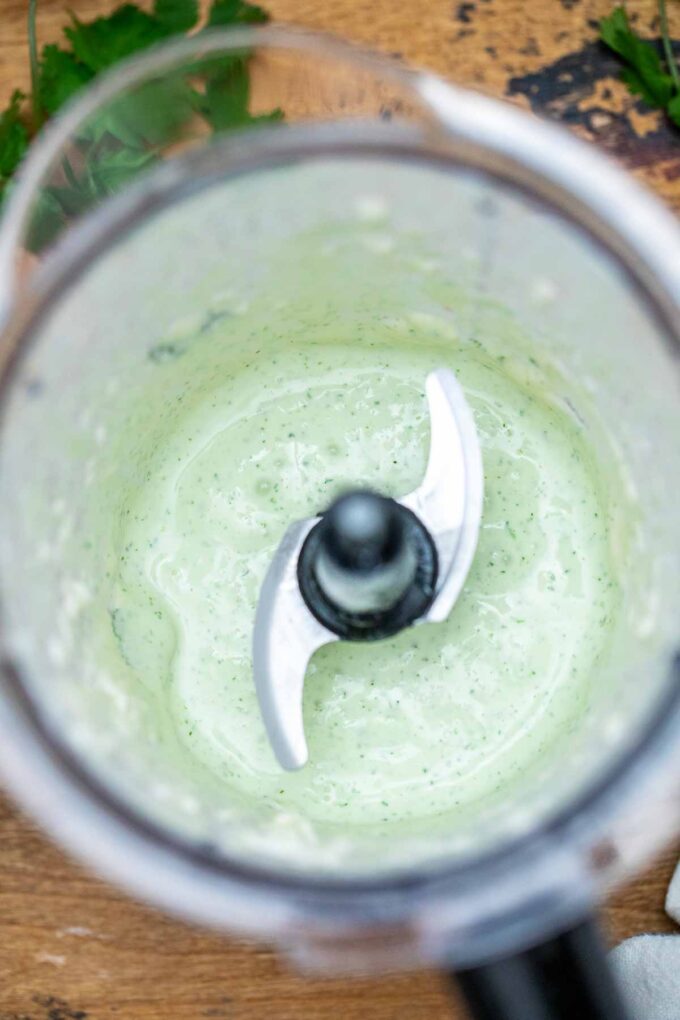 photo of creamy cilantro salad dressing