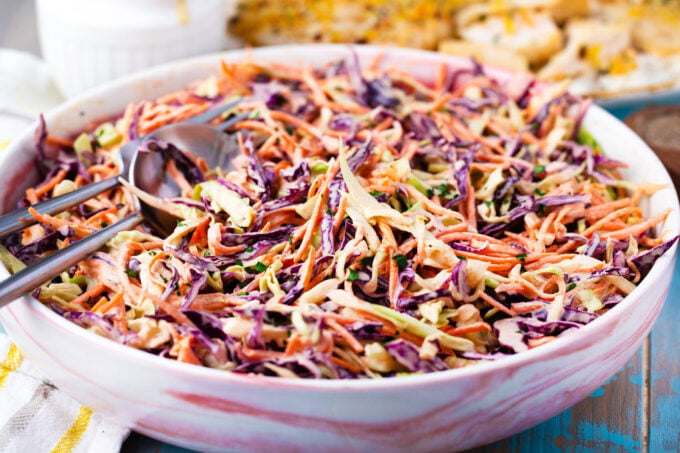 Creamy and crunchy coleslaw.