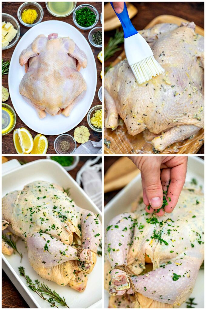 Garlic Herb Butter Roasted Chicken - Sweet and Savory Meals