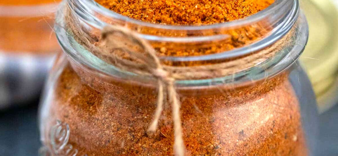 image of barbecue rub in a jar