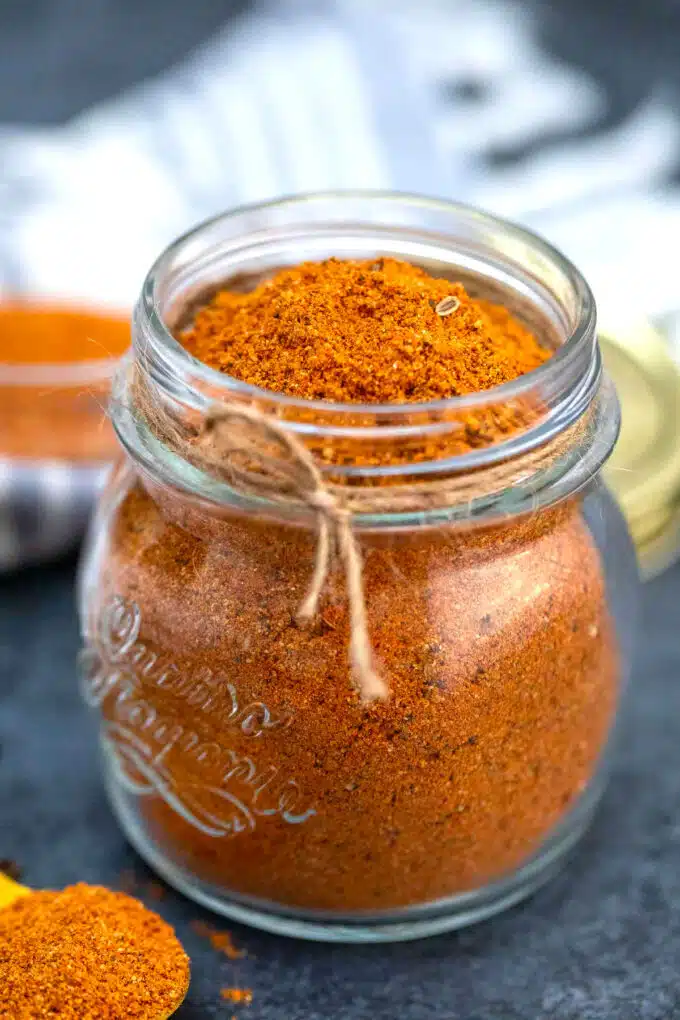 image of barbecue rub in a jar