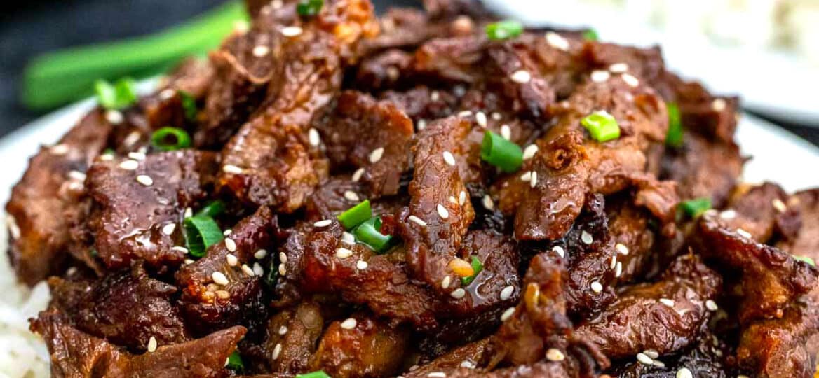 Image of homemade Korean Beef Bulgogi on rice.