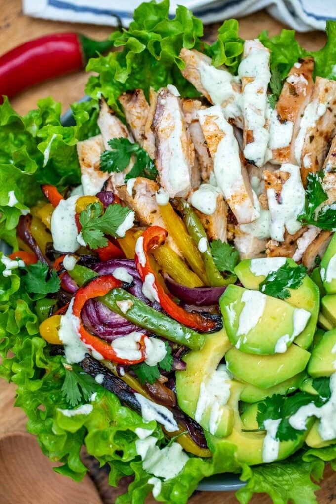 Grilled Chicken Fajita Salad [Video] - Sweet and Savory Meals